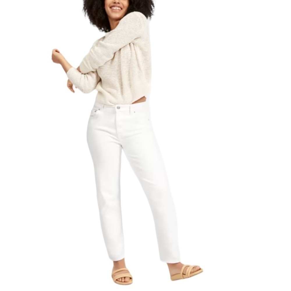 NEW EVERLANE The Summer Jean Straight Ankle Crop in Bone White Size‎ 30